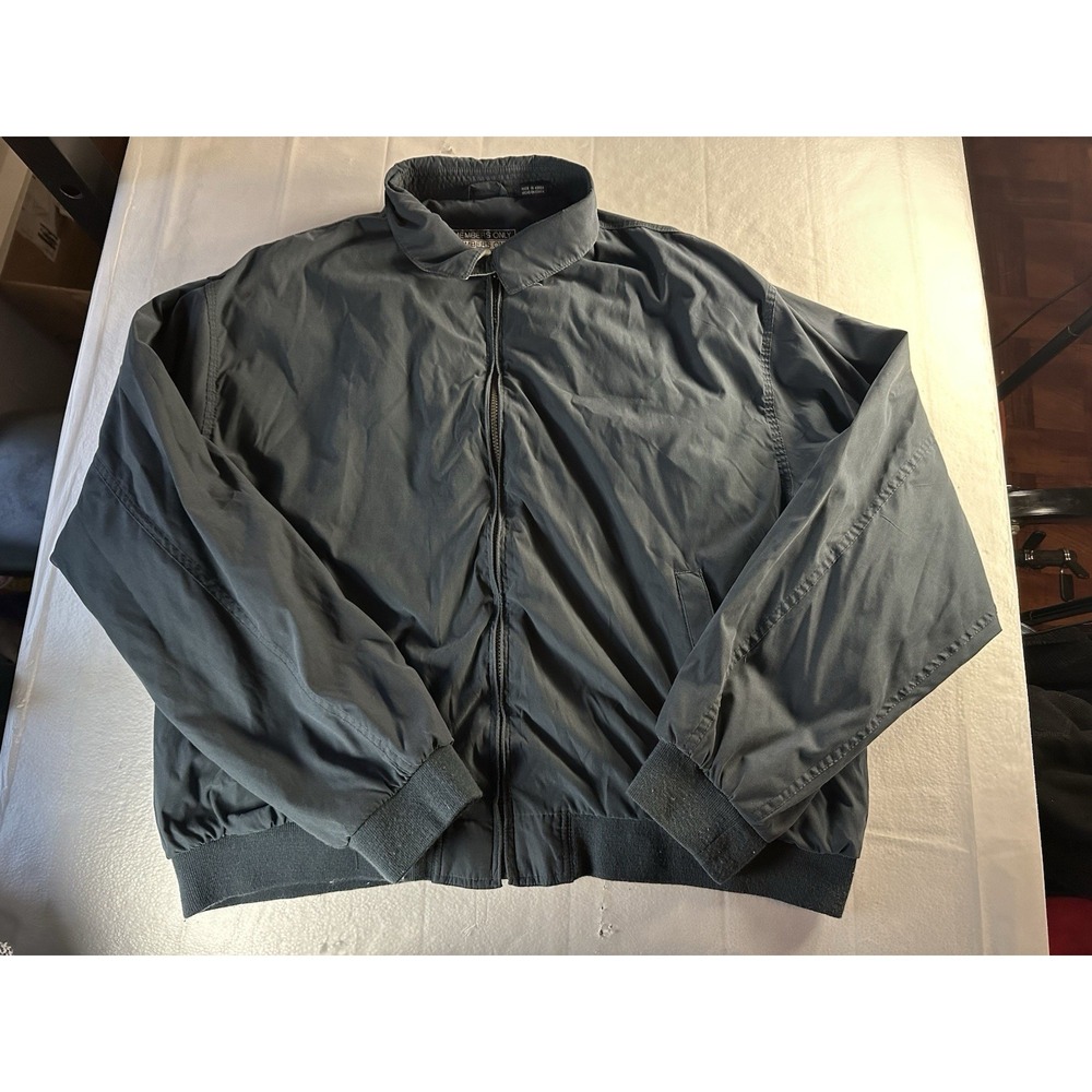 Vintage Members Only Bomber Jacket Navy Blue Full Zip Made In Korea Men's XXL‎